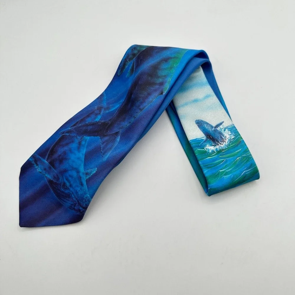 Ralph Marlin Necktie Blue Ocean Humpback Whale Scientist‎ Biologist Marine Life